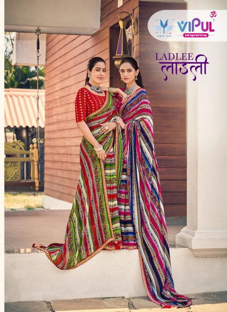 Ladlee By Vipul Georgette Saree Wholesale Price In Surat